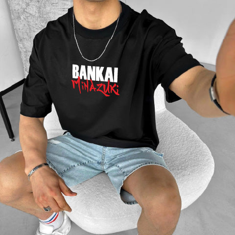 Black "Bleach" Printed Over size T-Shirt