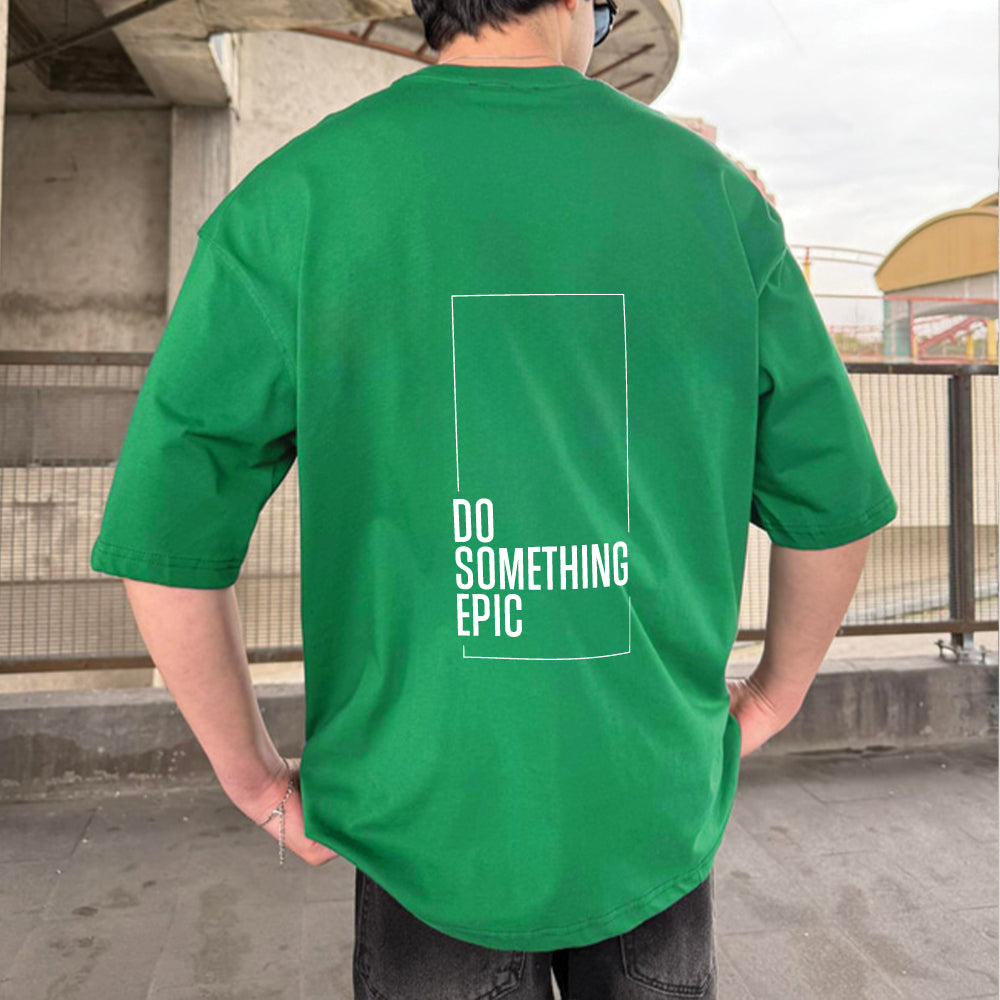 Green "Epic" Printed Over size T-Shirt