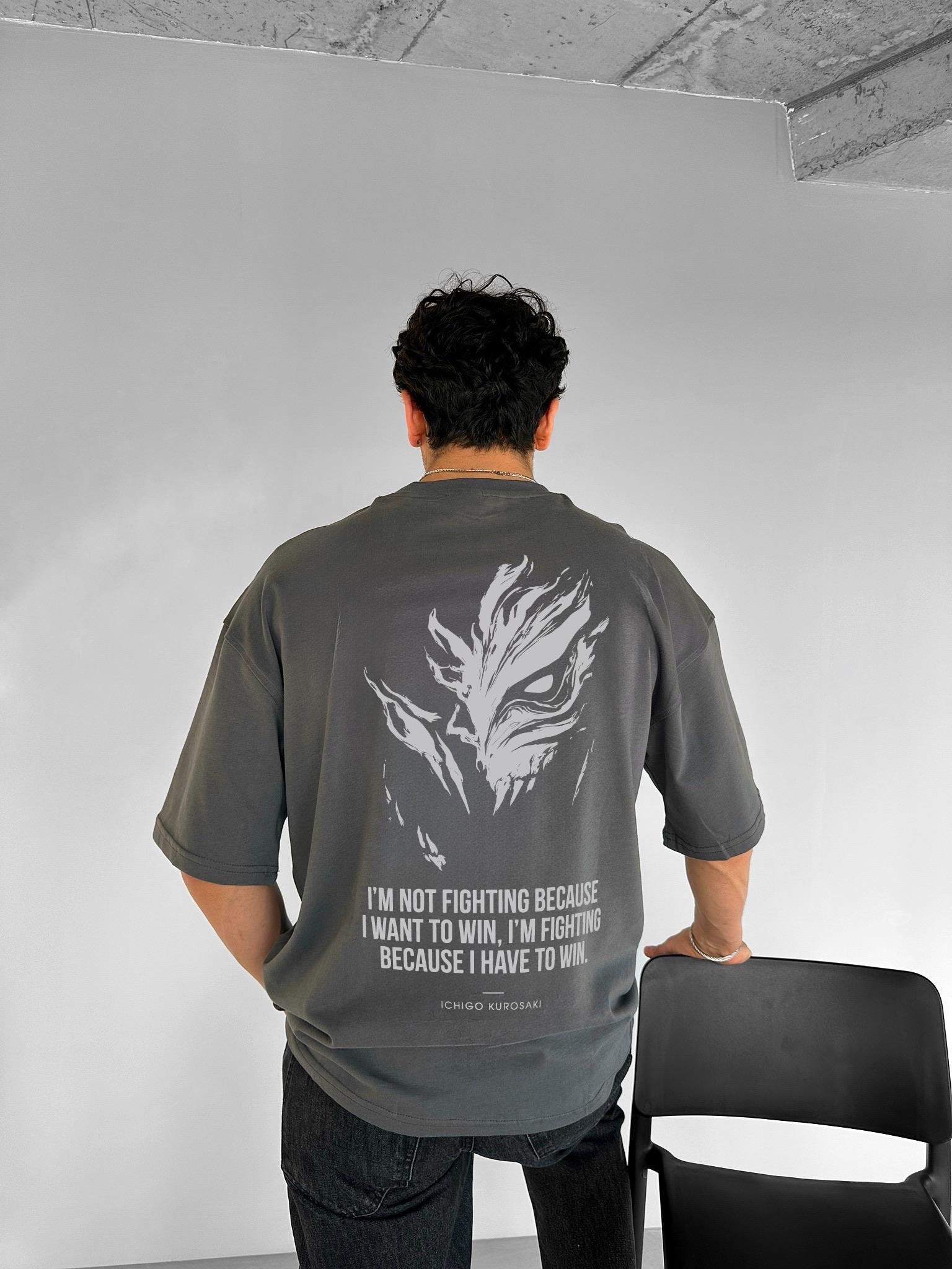 Smoke "Bleach" Printed Over size T-Shirt