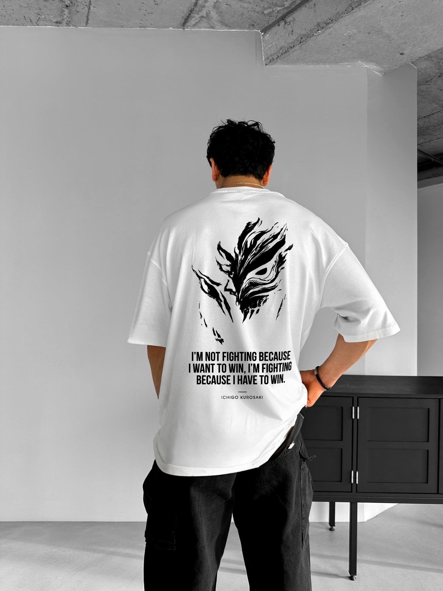 White "Bleach" Printed Over size T-Shirt