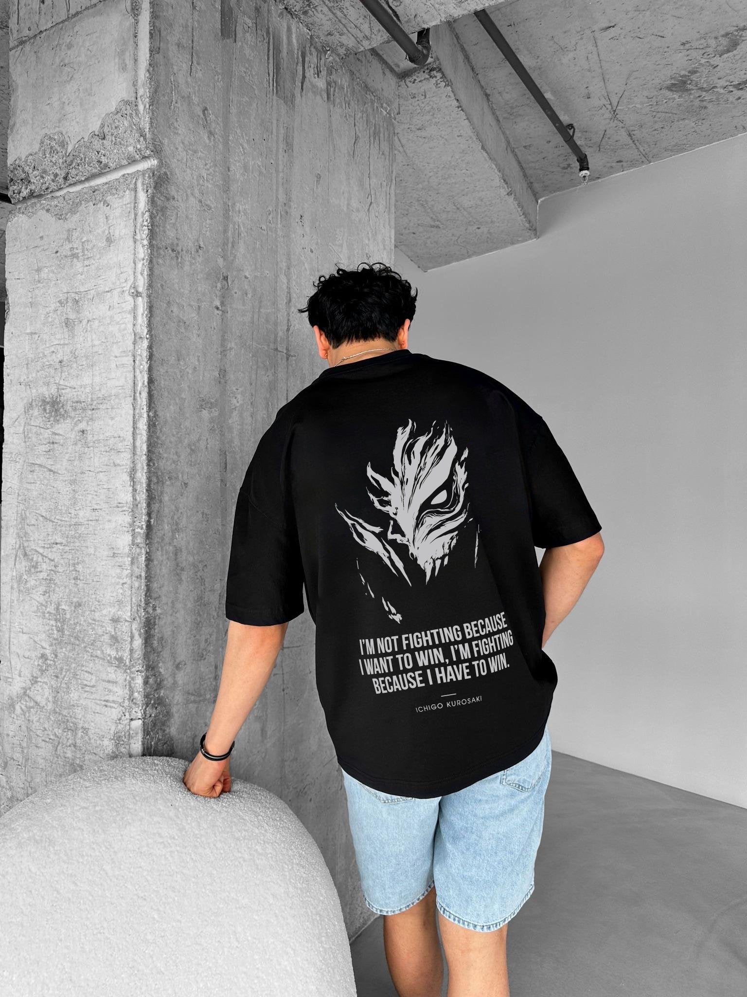 Black "Bleach" Printed Over size T-Shirt