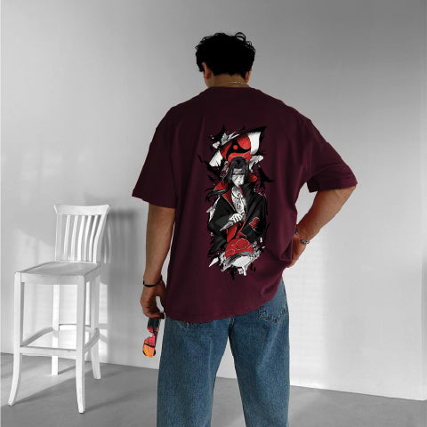 Purgendy "Itachi" Printed Over size T-Shirt