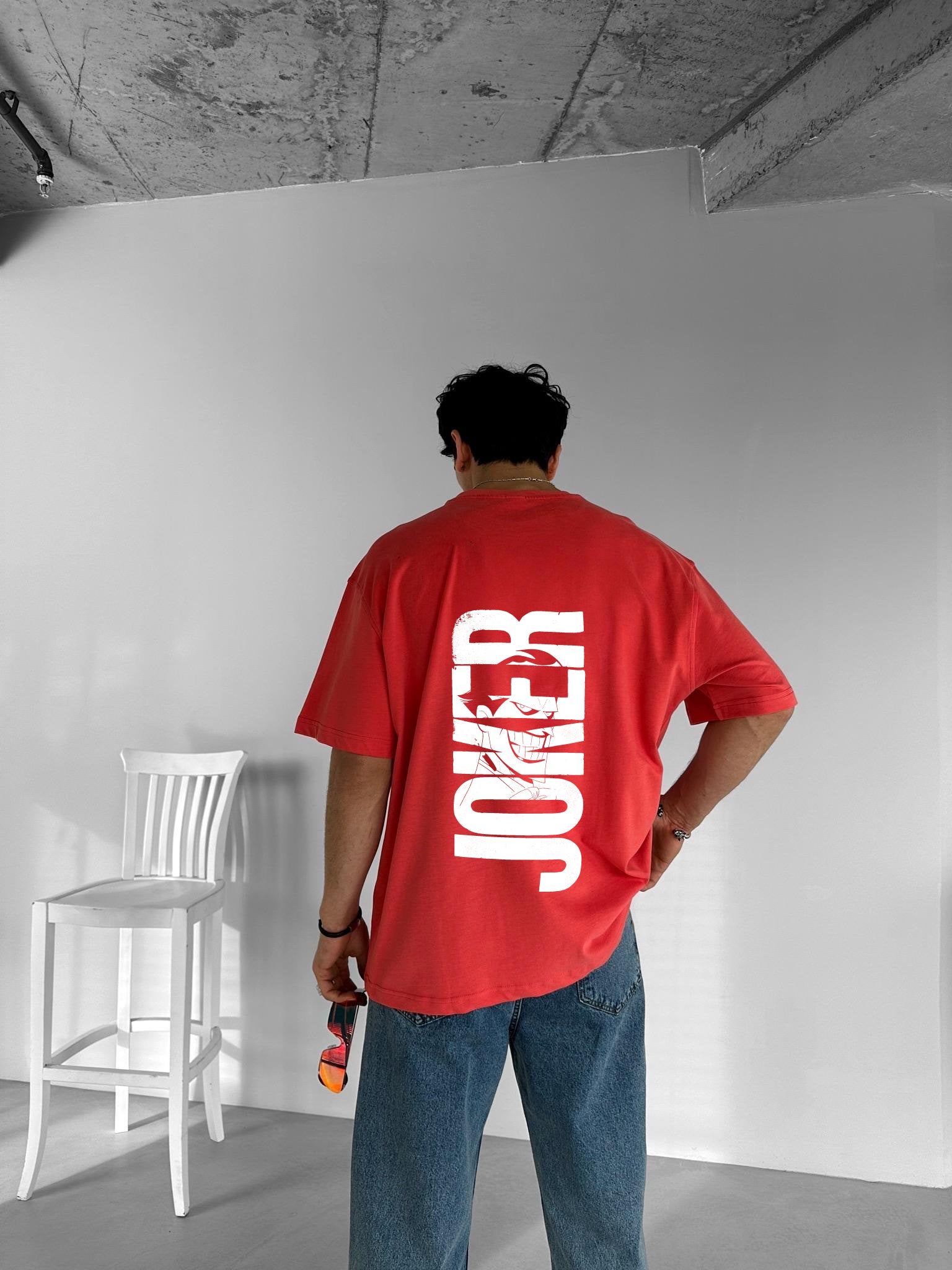 Red "Joker" Printed Over size T-Shirt