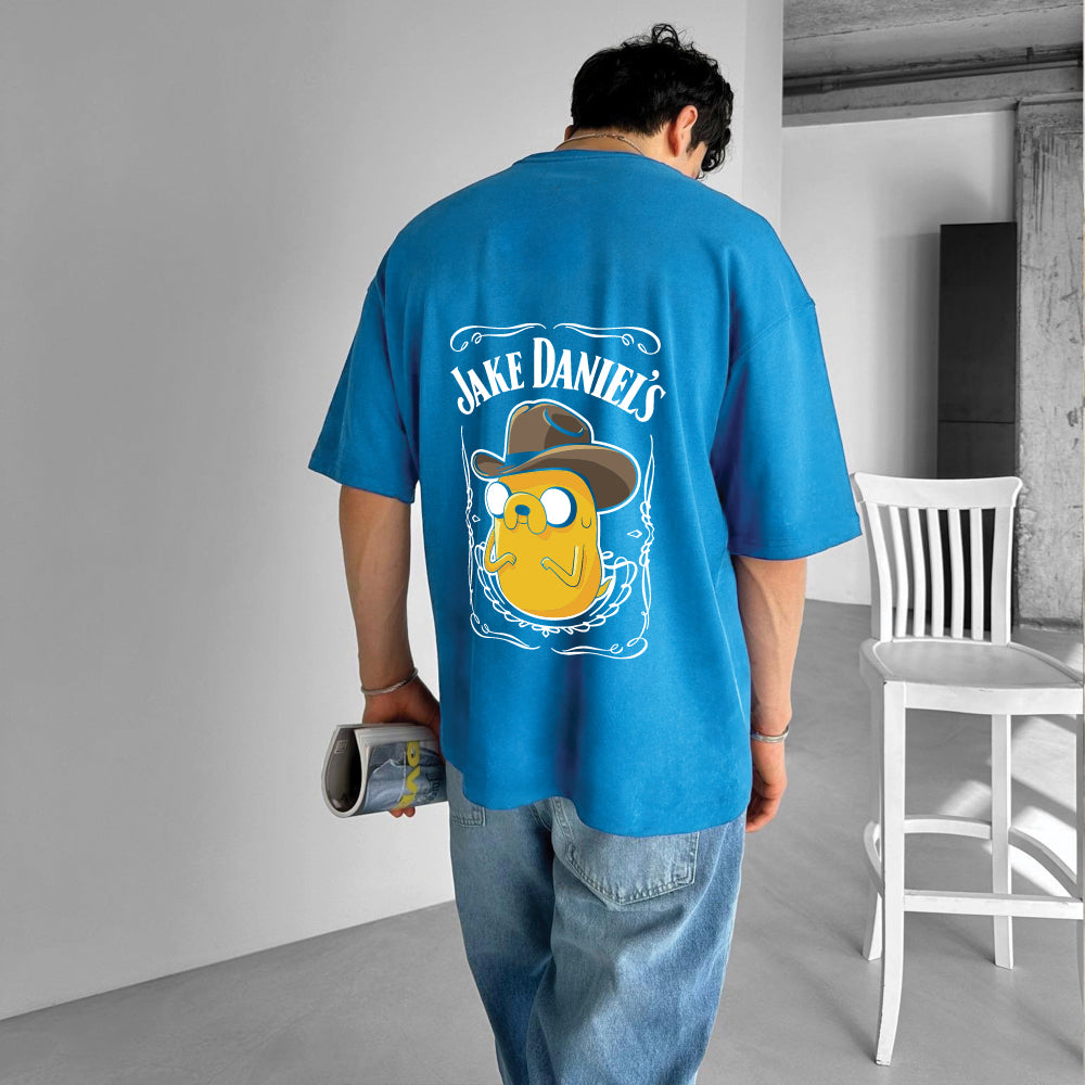 Light Blue "Jake" Printed Over size T-Shirt