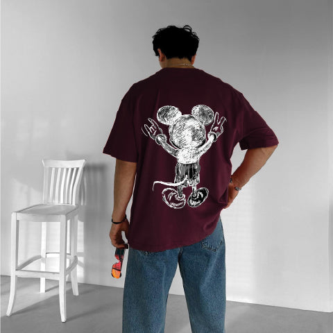 Purgendy "Mouse" Printed Over size T-Shirt