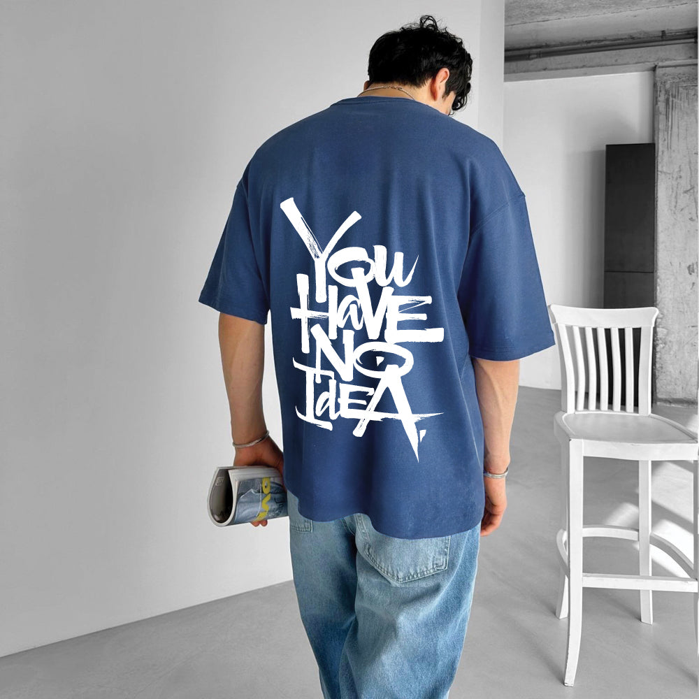Petrol "No Idea" Printed Over size T-Shirt