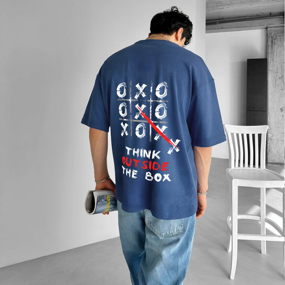 Petrol "Outside" Printed Over size T-Shirt