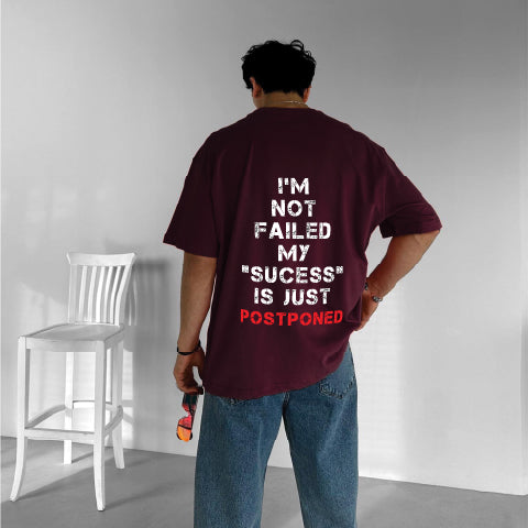 Purgendy "Postponed" Printed Over size T-Shirt