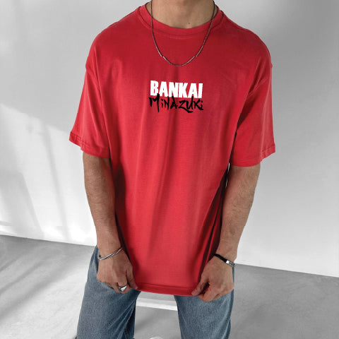 Red "Bleach" Printed Over size T-Shirt