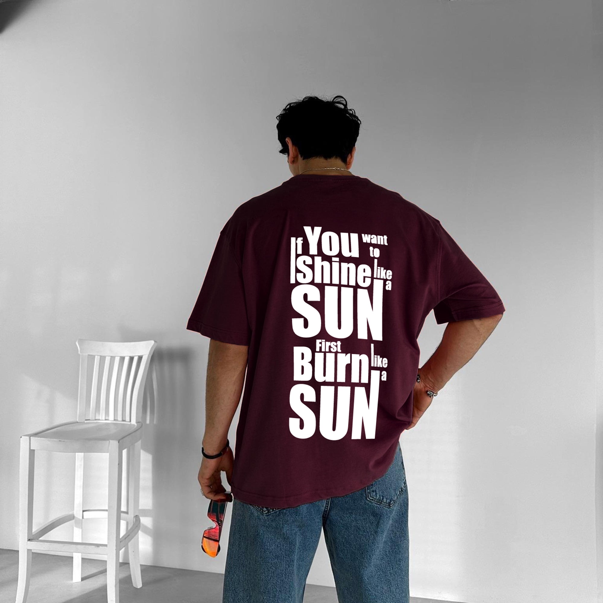 Purgendy "Shine" Printed Over size T-Shirt