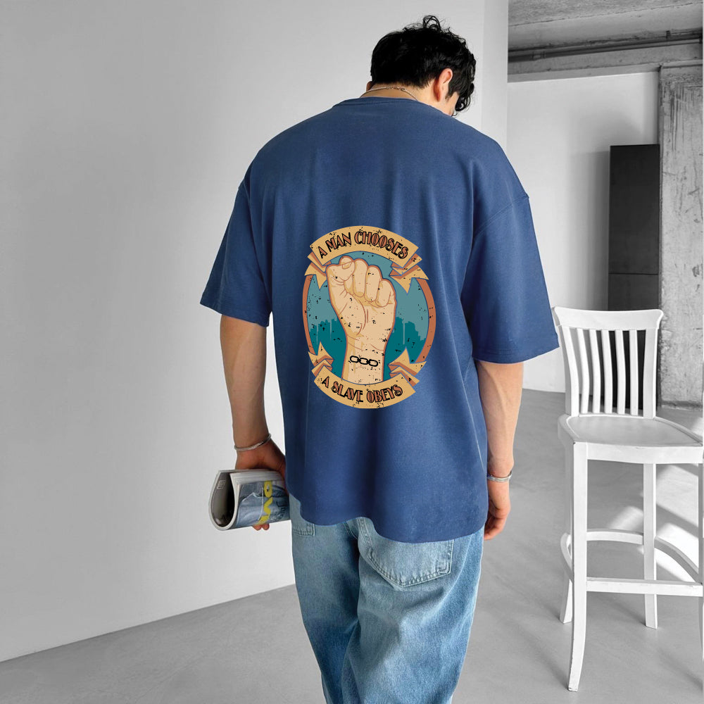Petrol "Slave" Printed Over size T-Shirt