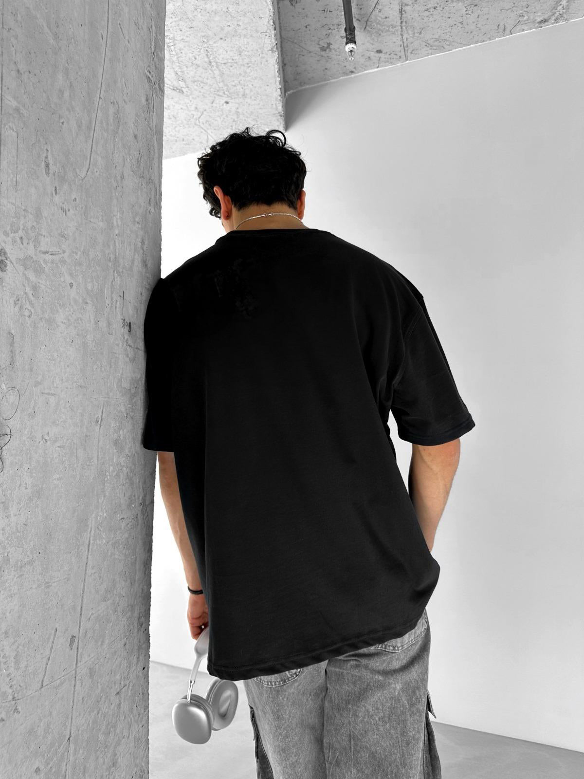 Black Basic Over size T-Shirt