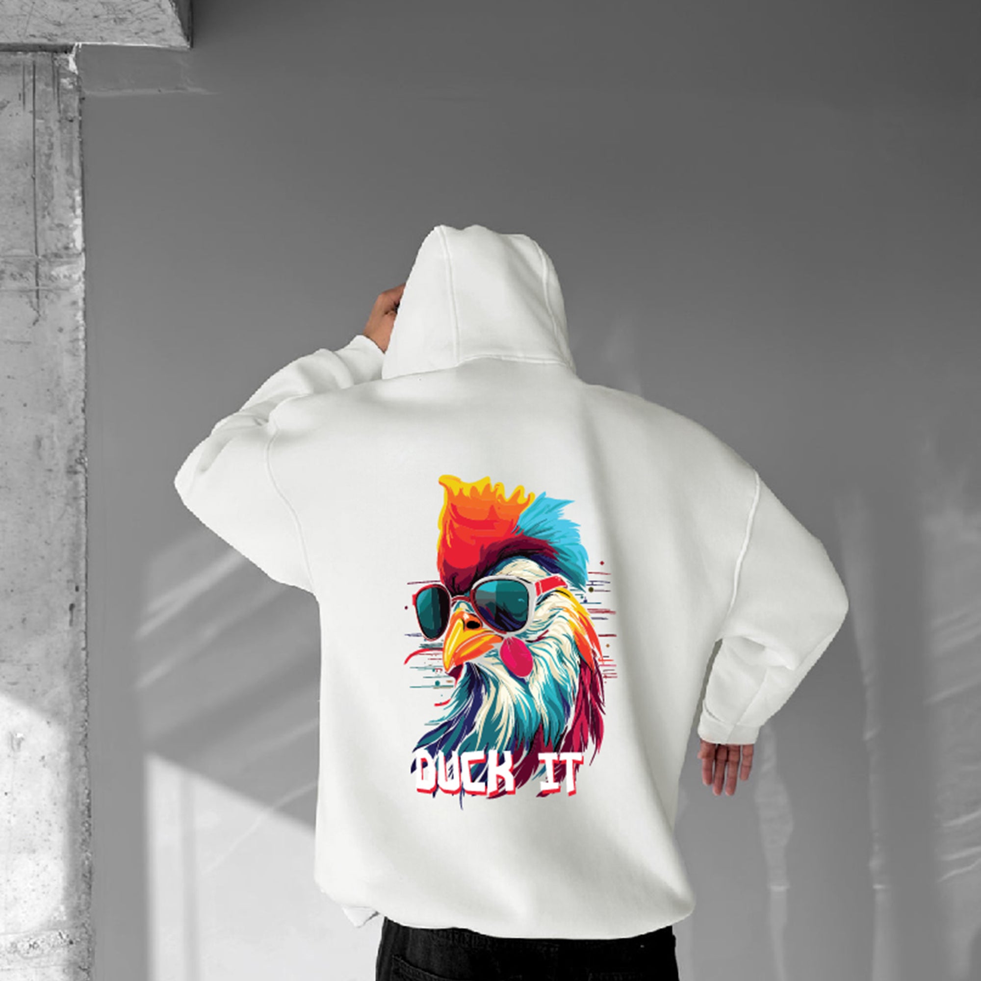 Off-White "Duck It" Printed Oversize Hoodie