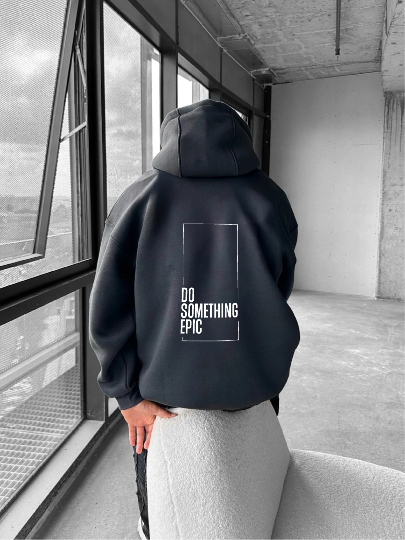 Smoked "Epic" Printed Oversize Hoodie