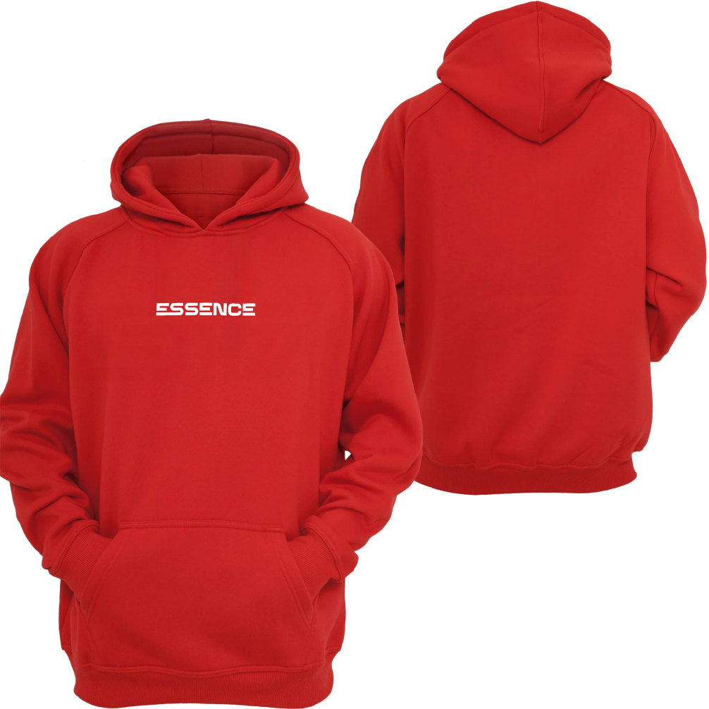 Red "Essence" Printed Oversize Hoodie