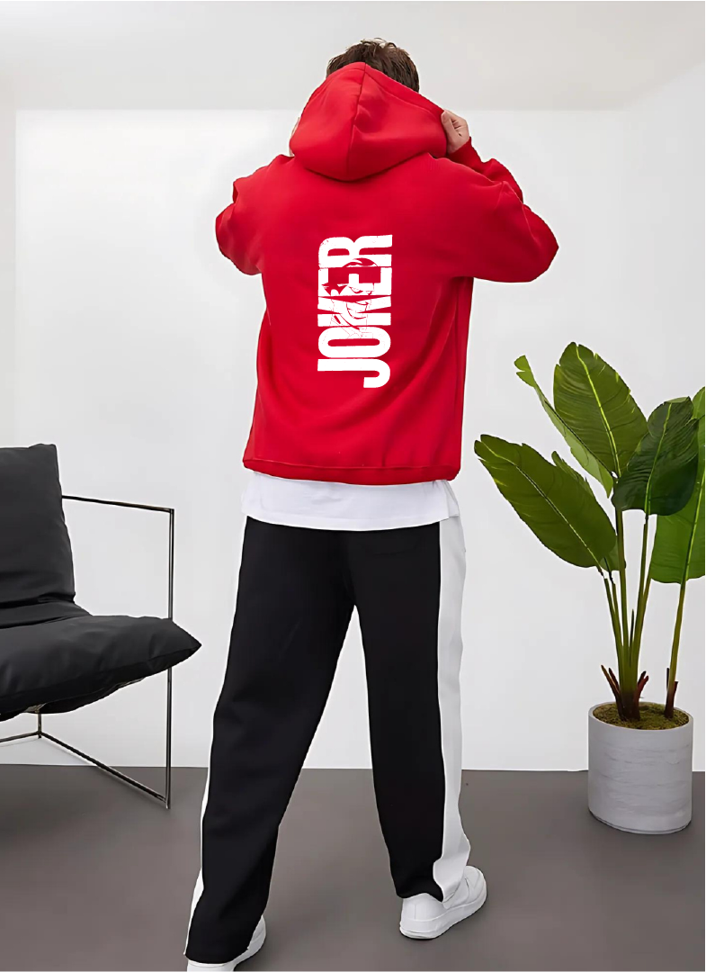 Red "Joker" Printed Oversize Hoodie