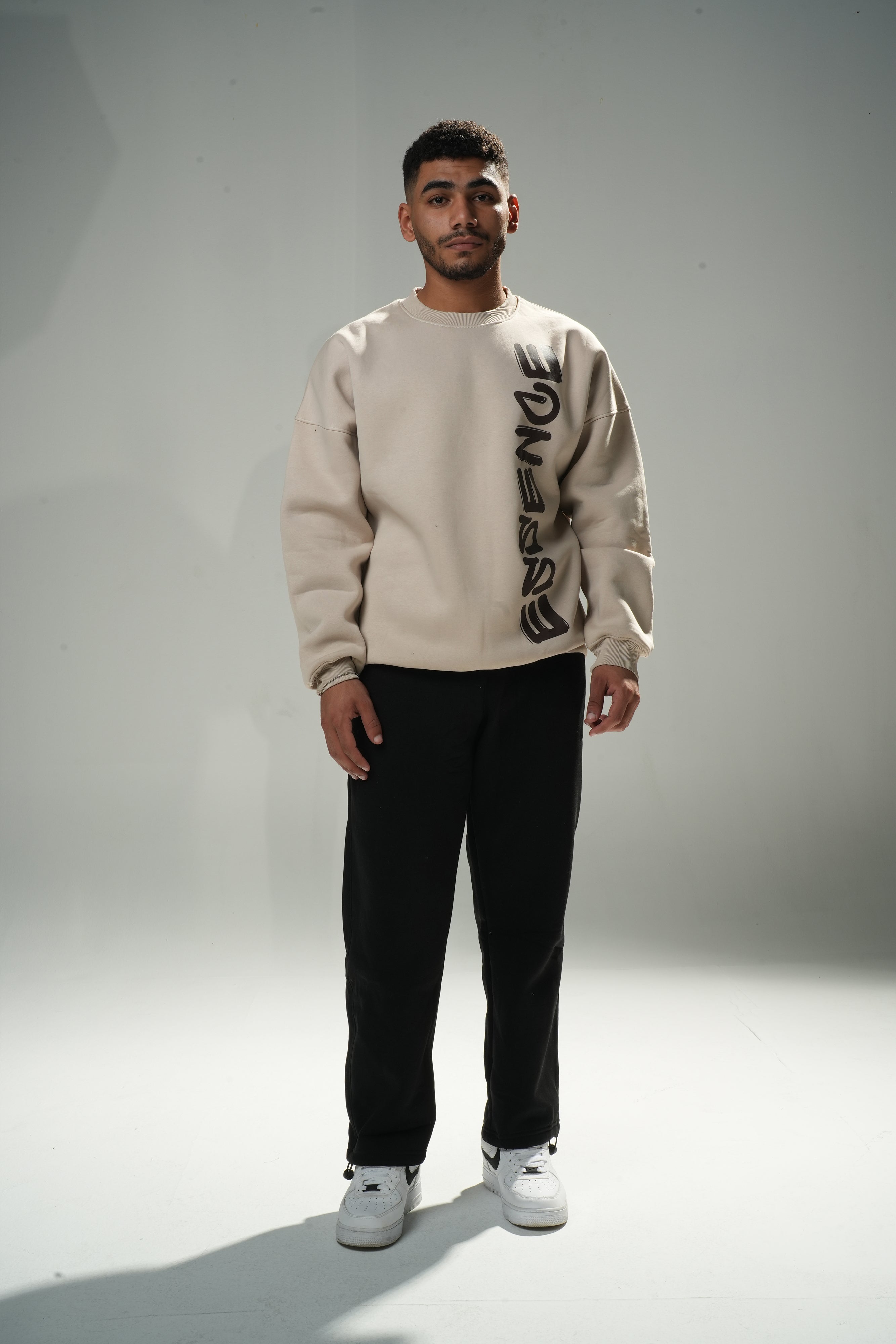 Beige "Essence" Oversize Crew Neck Sweeter