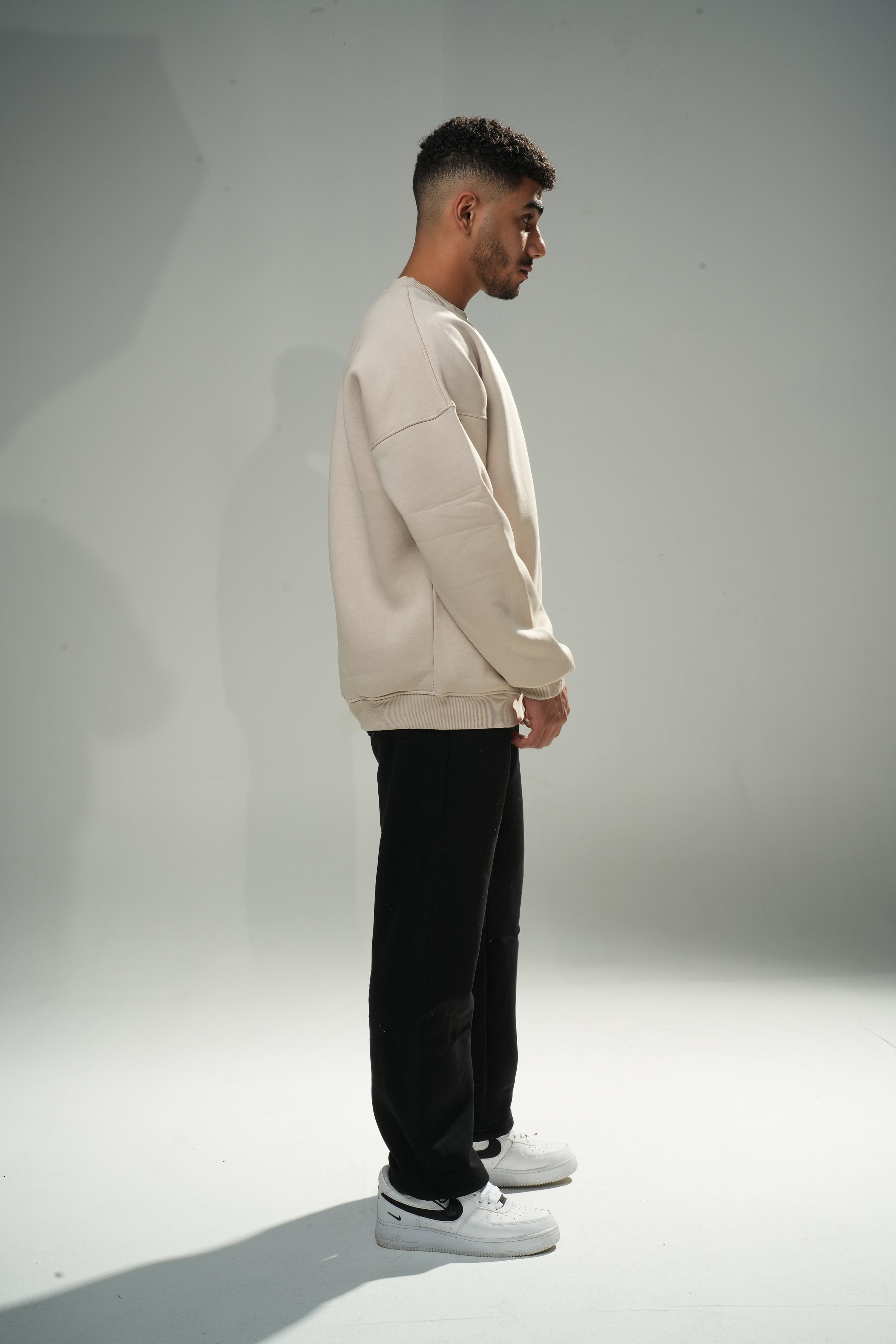 Beige "Essence" Oversize Crew Neck Sweeter