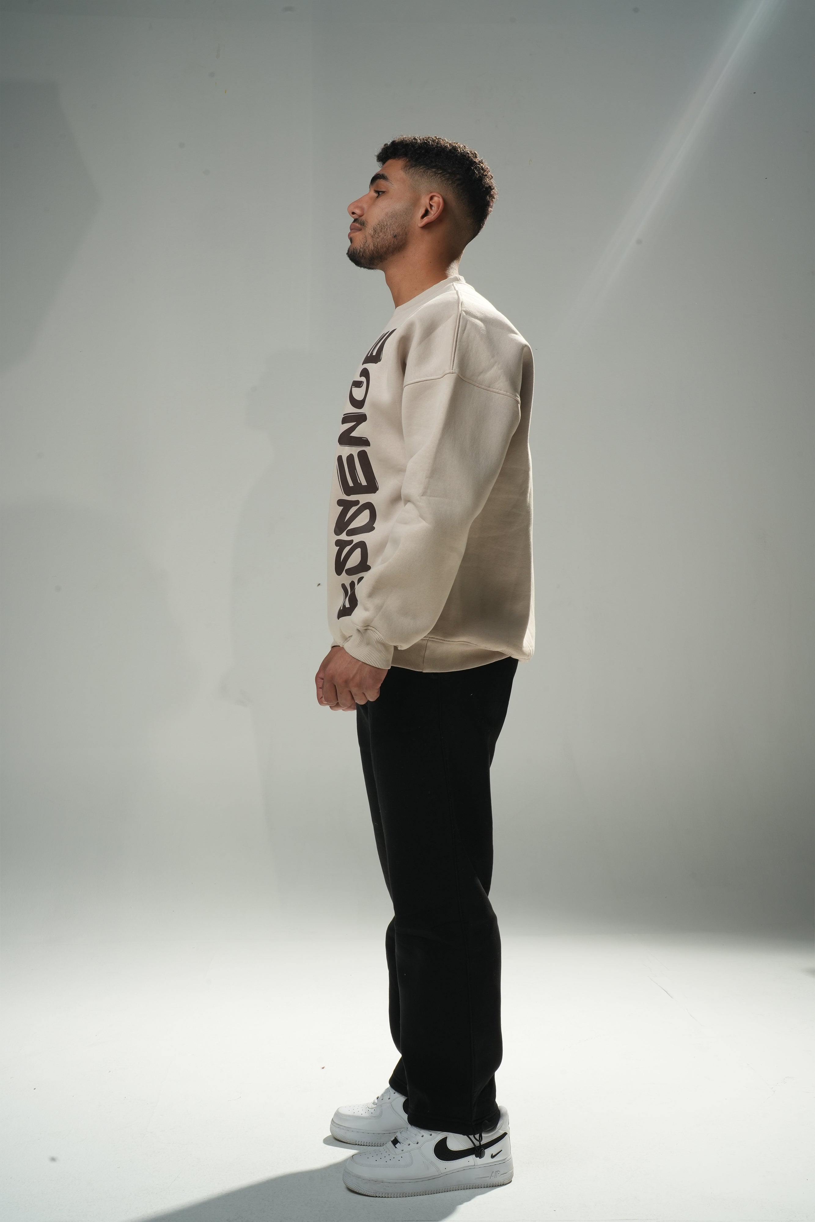 Beige "Essence" Oversize Crew Neck Sweeter