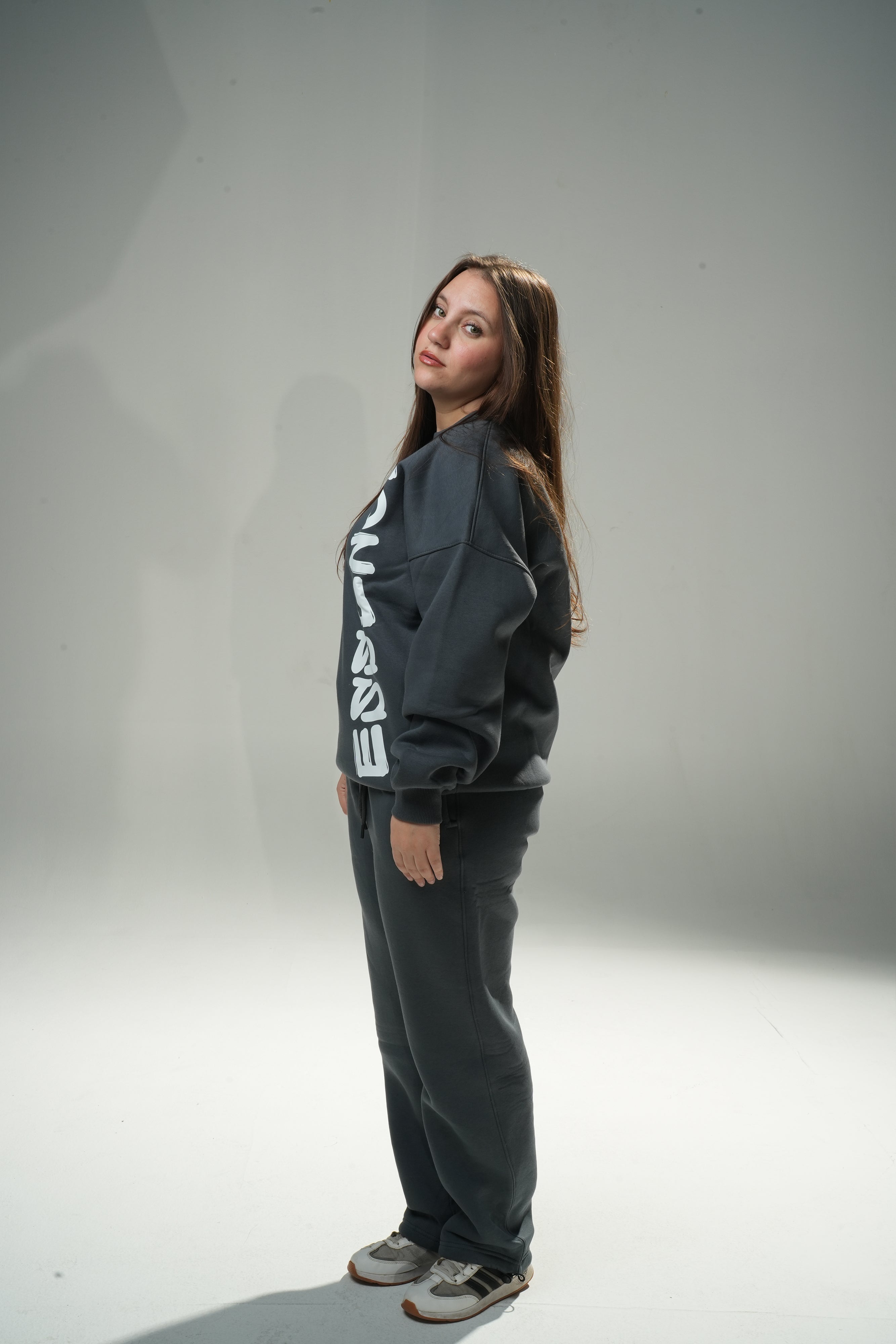 Dark Gray "Essence" Oversize Crew Neck Sweeter