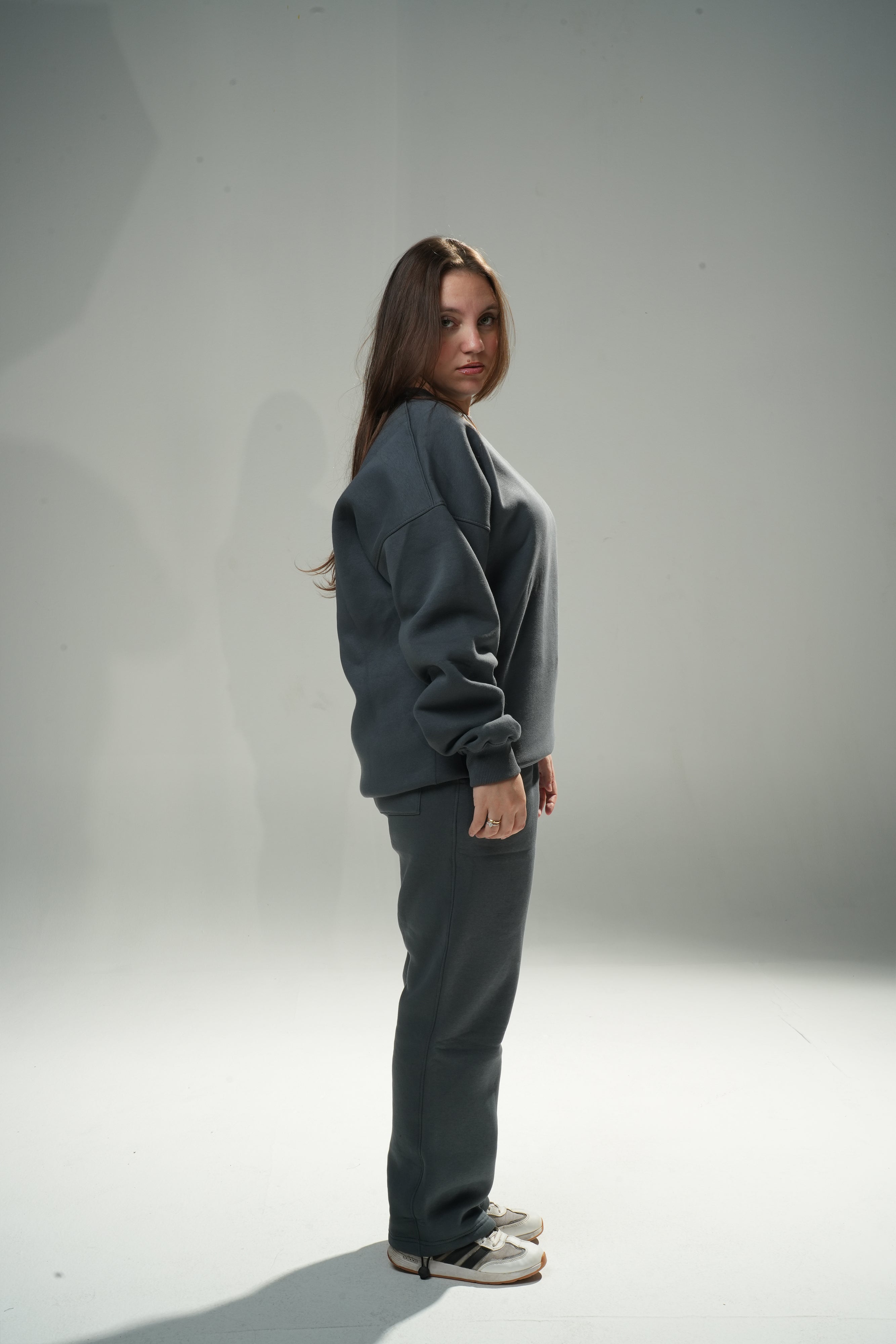 Dark Gray "Essence" Oversize Crew Neck Sweeter