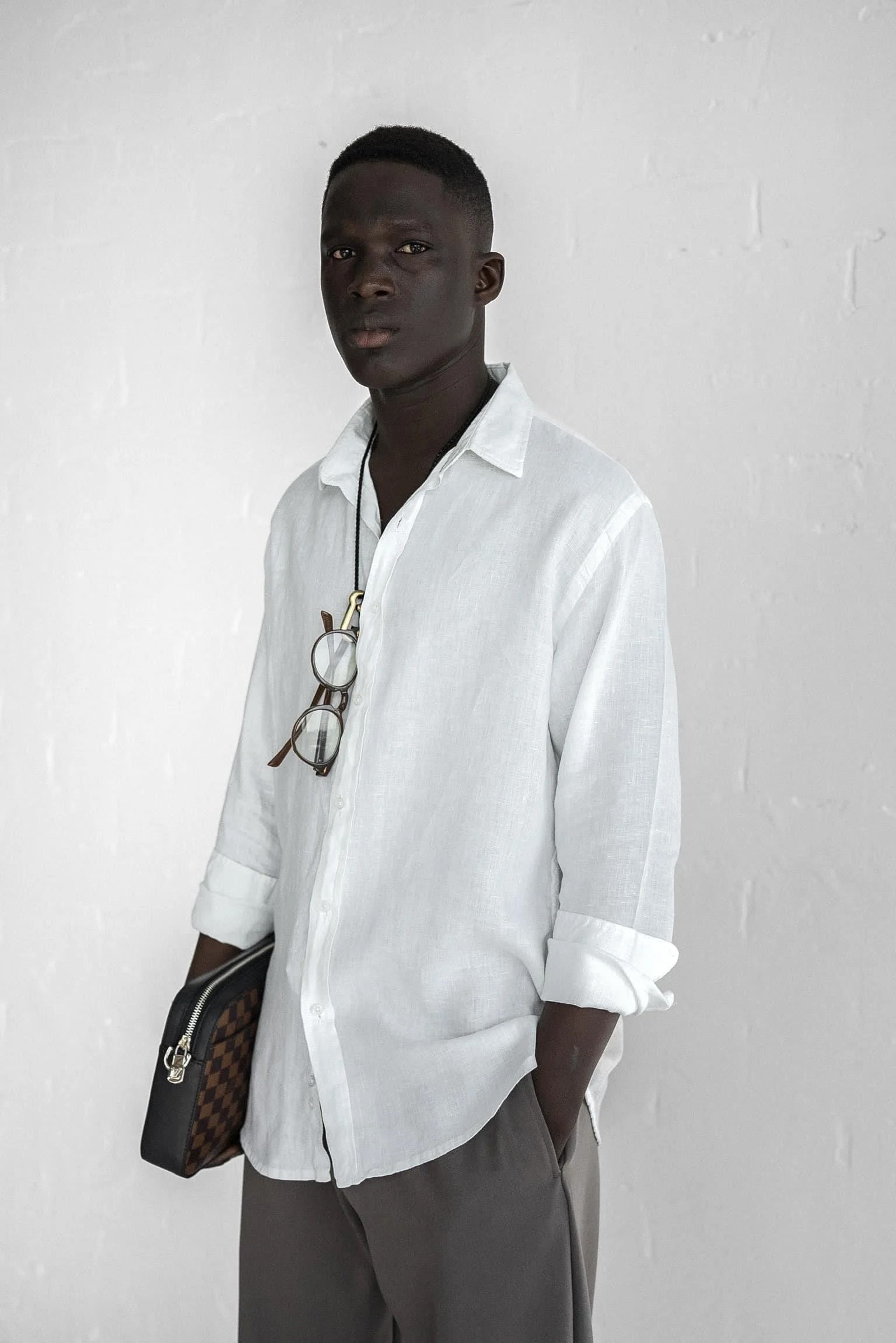 Long-Sleeve Linen Shirt Off-White