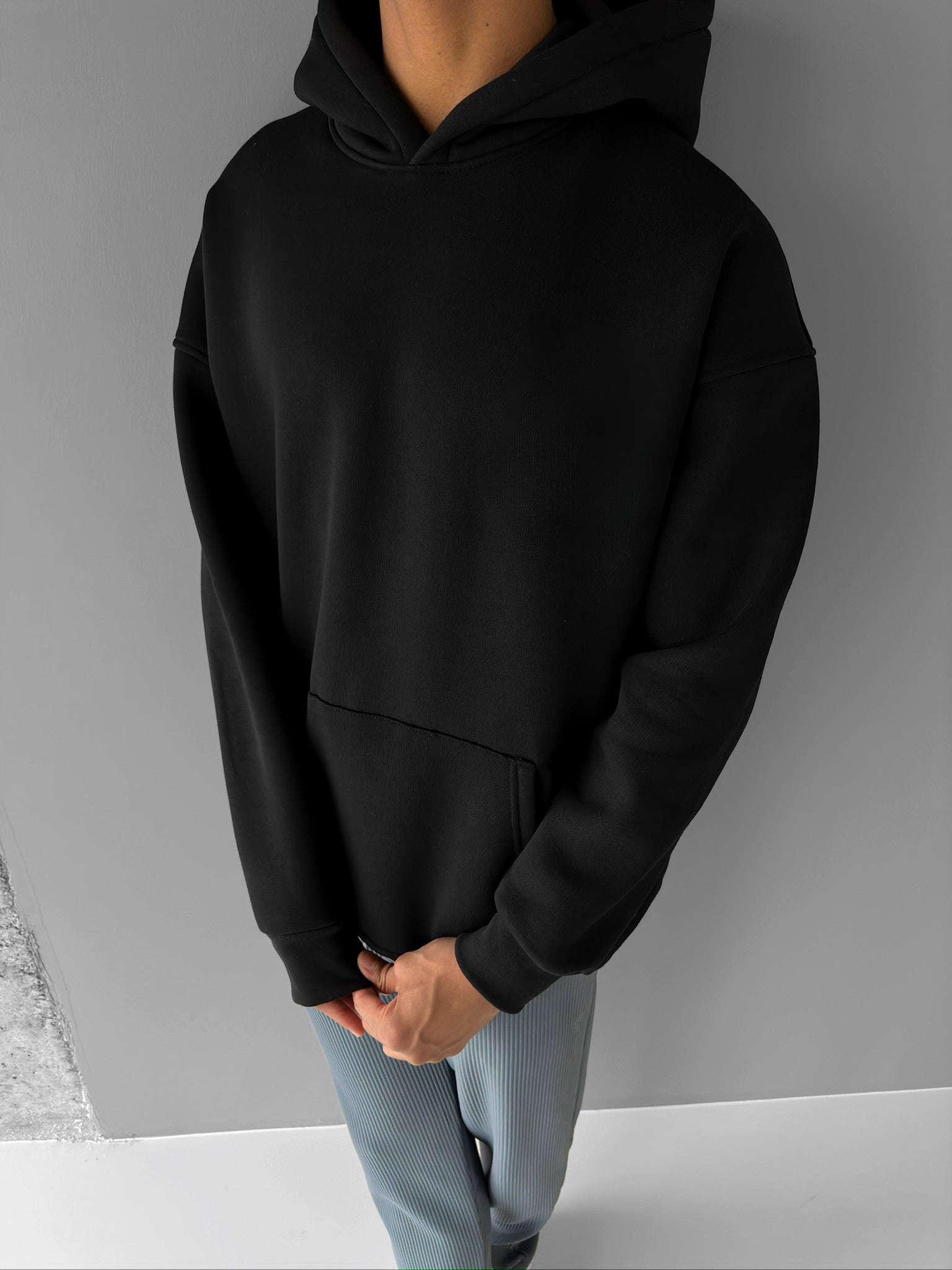 Black "Bad duck back" Printed Oversize Hoodie