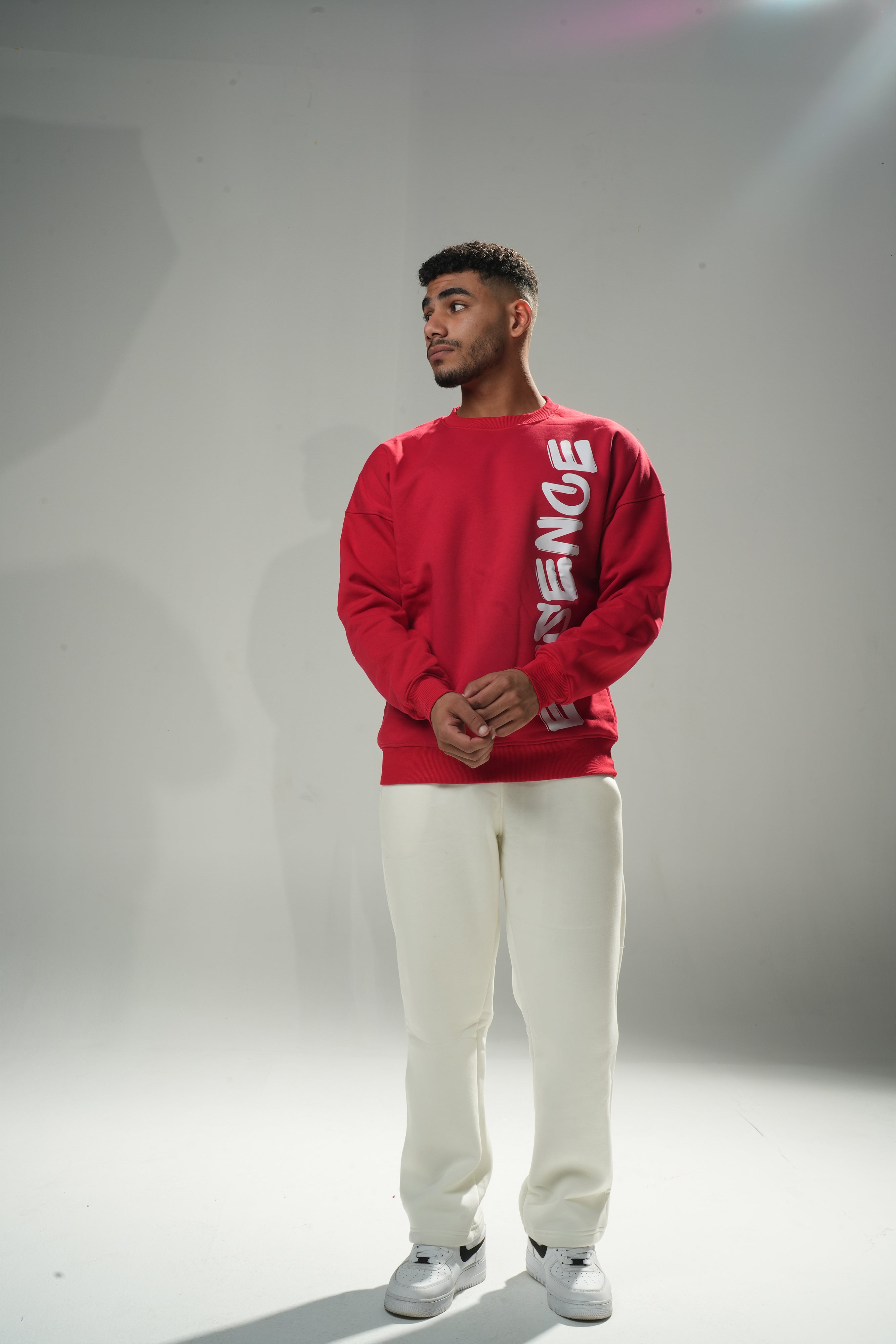 Red "Essence" Oversize Crew Neck Sweeter