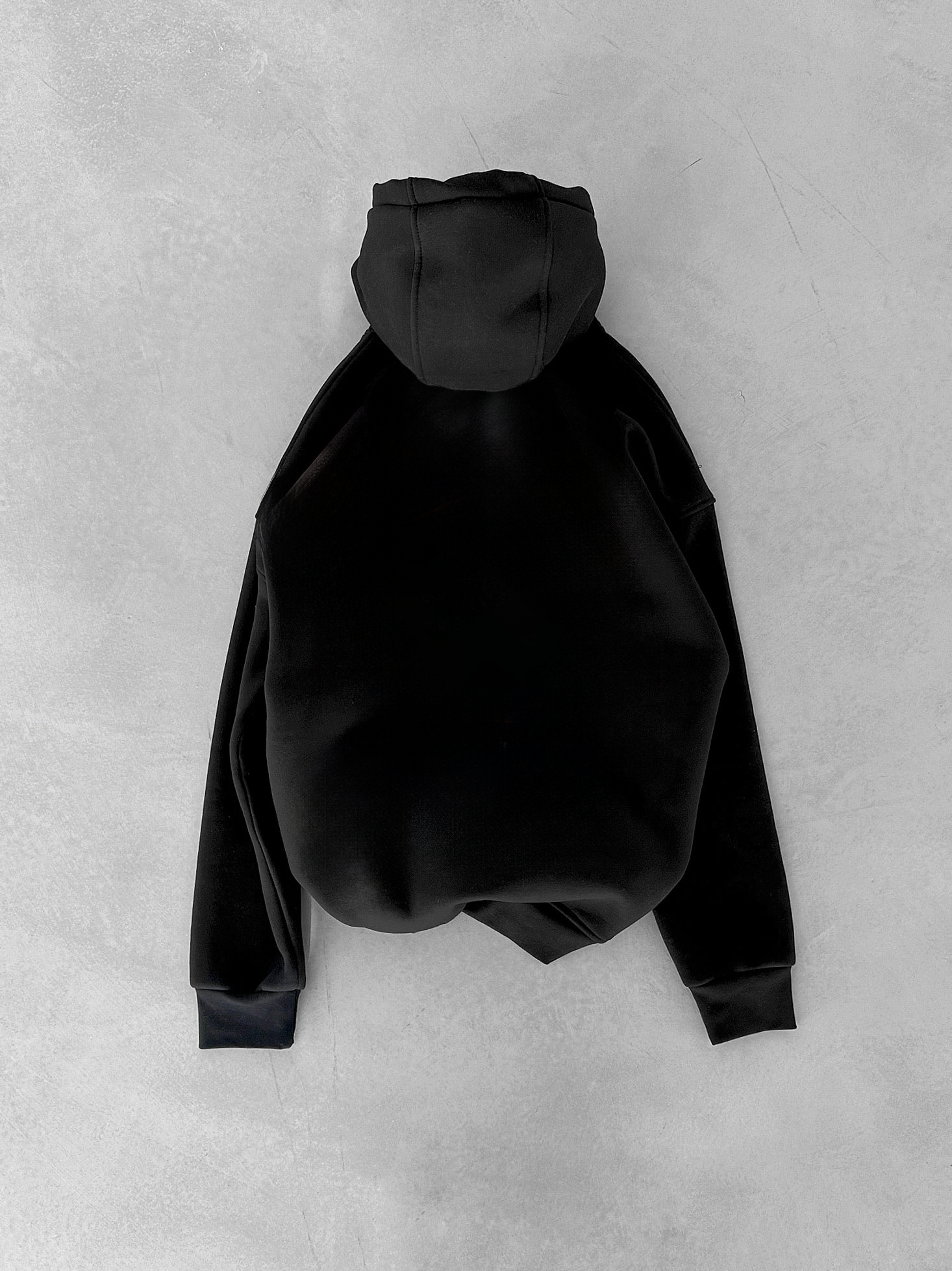 Black "Warrior" Printed Oversize Hoodie