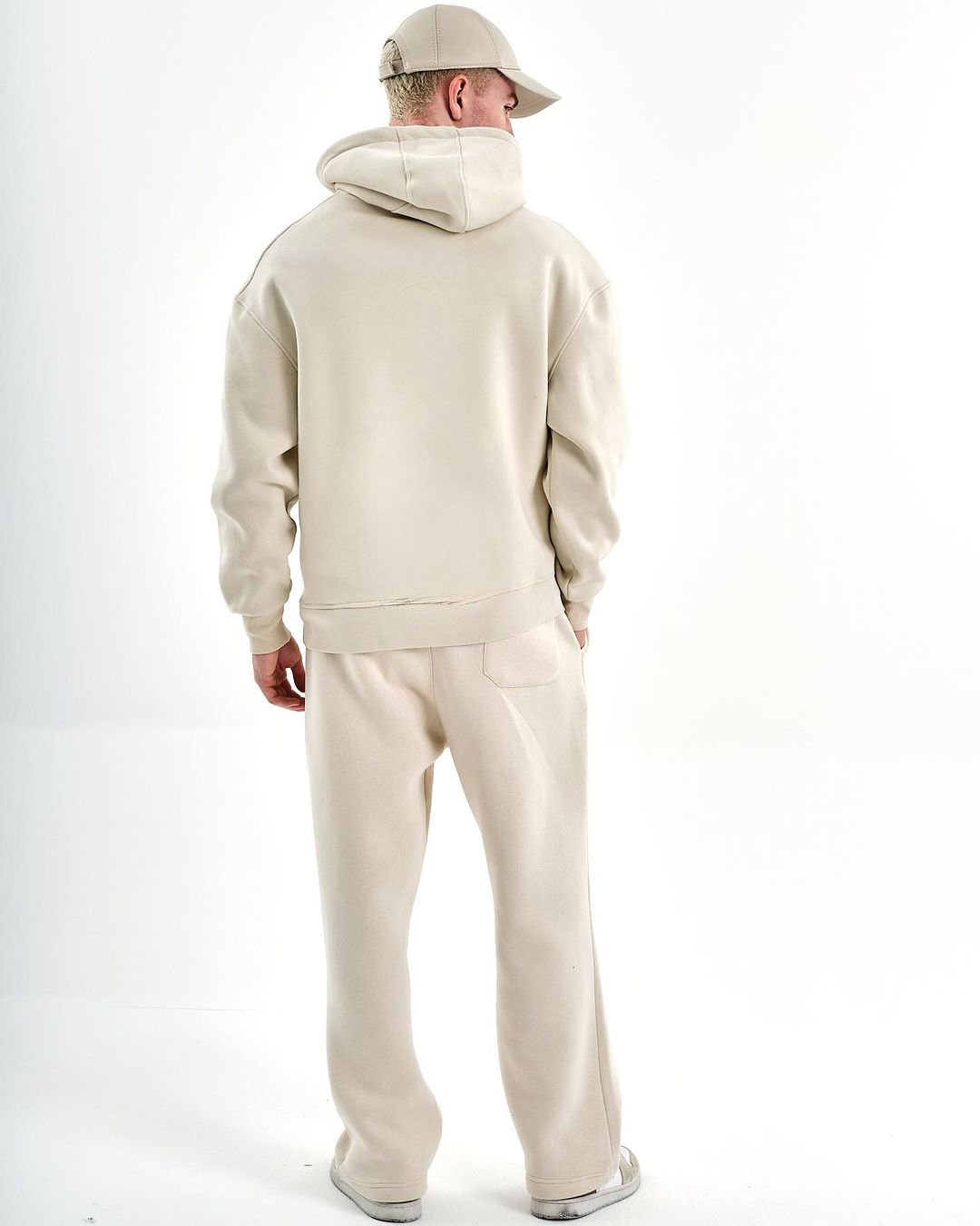 Beige Basic Oversized Hoodie