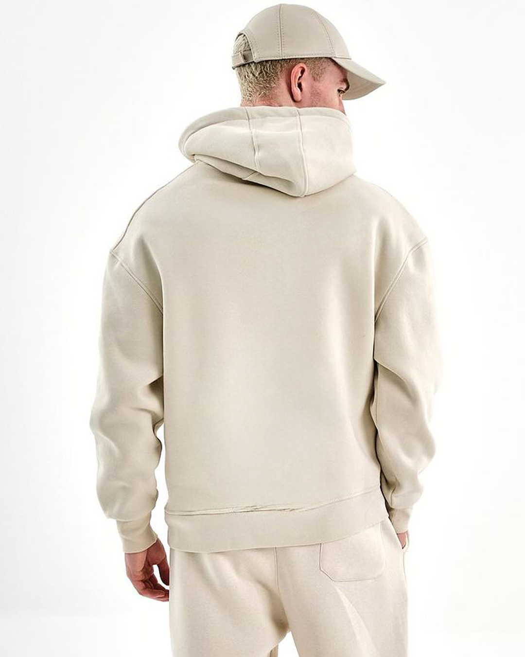 Beige "Again" Printed Oversize Hoodie