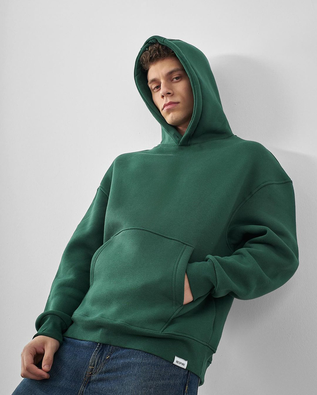 Dark Green "Epic" Printed Oversize Hoodie