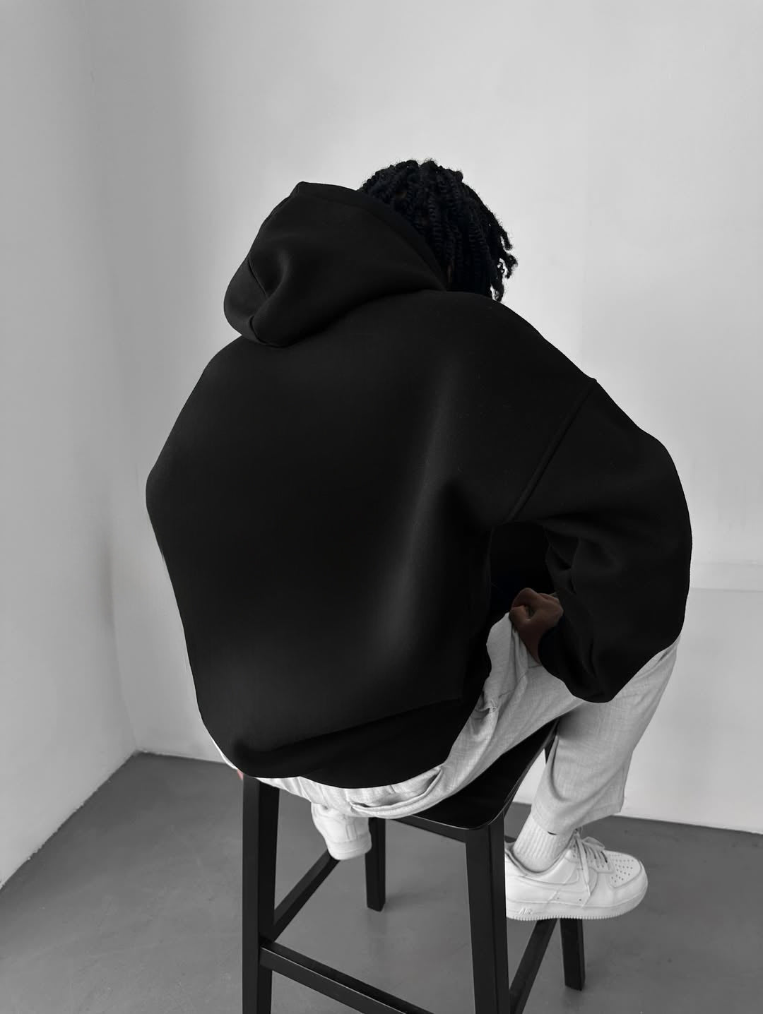 Black Basic Oversize Hoodie