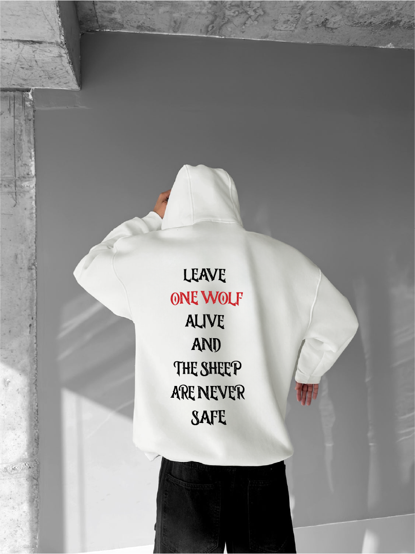 Off-White "Wolf" Printed Oversize Hoodie