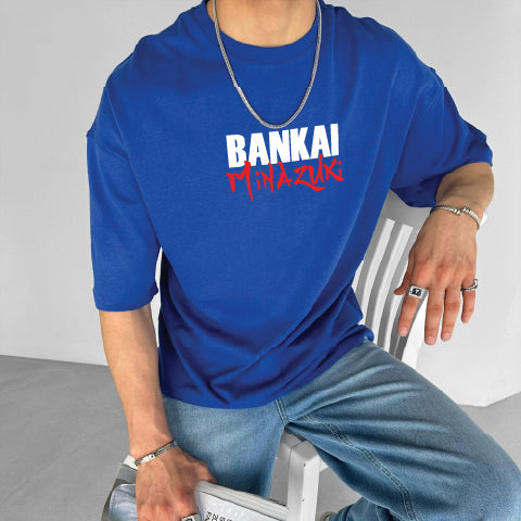 Blue "Bleach" Printed Over size T-Shirt