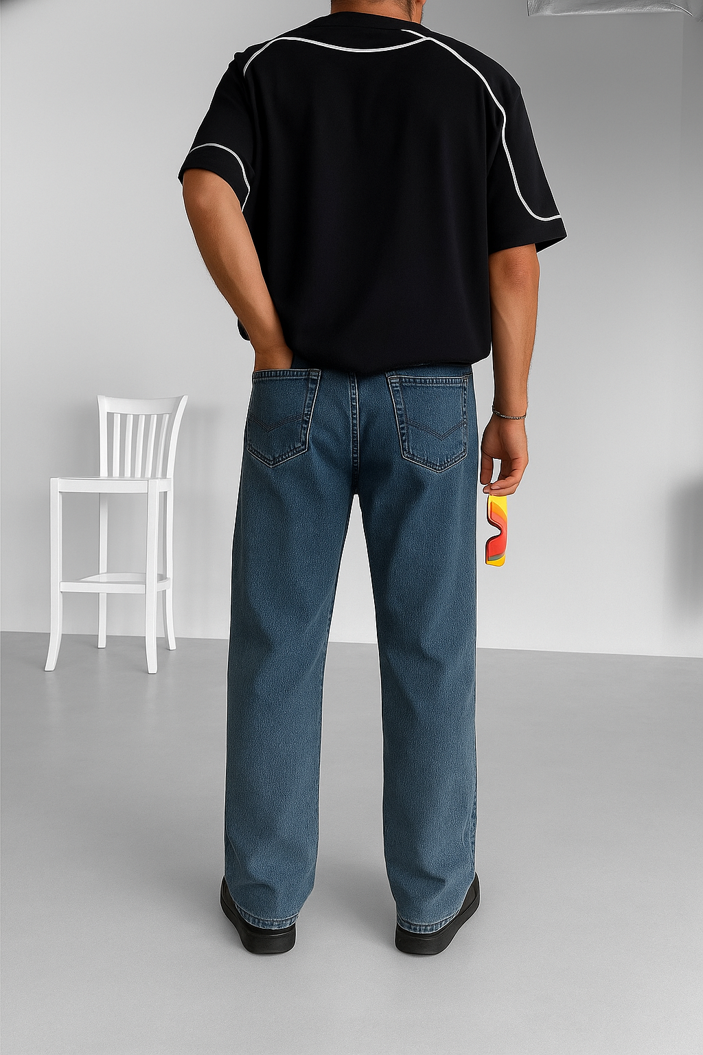 Black Shadow Line Oversize T-Shirt