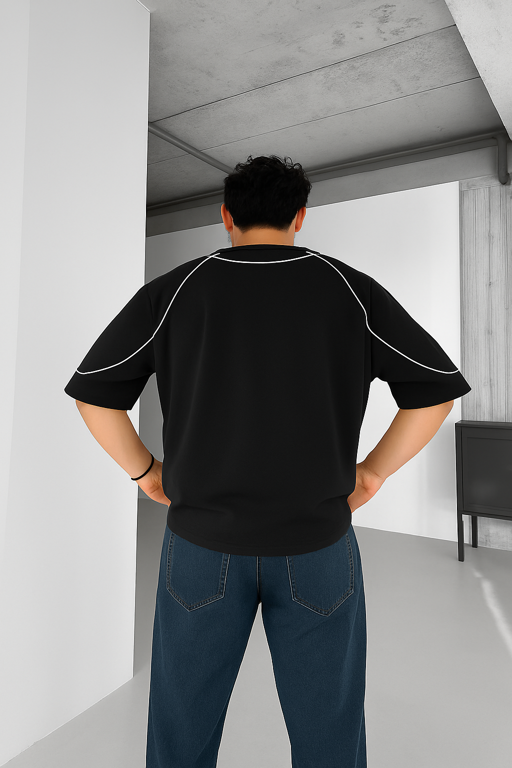 Black Shadow Line Oversize T-Shirt