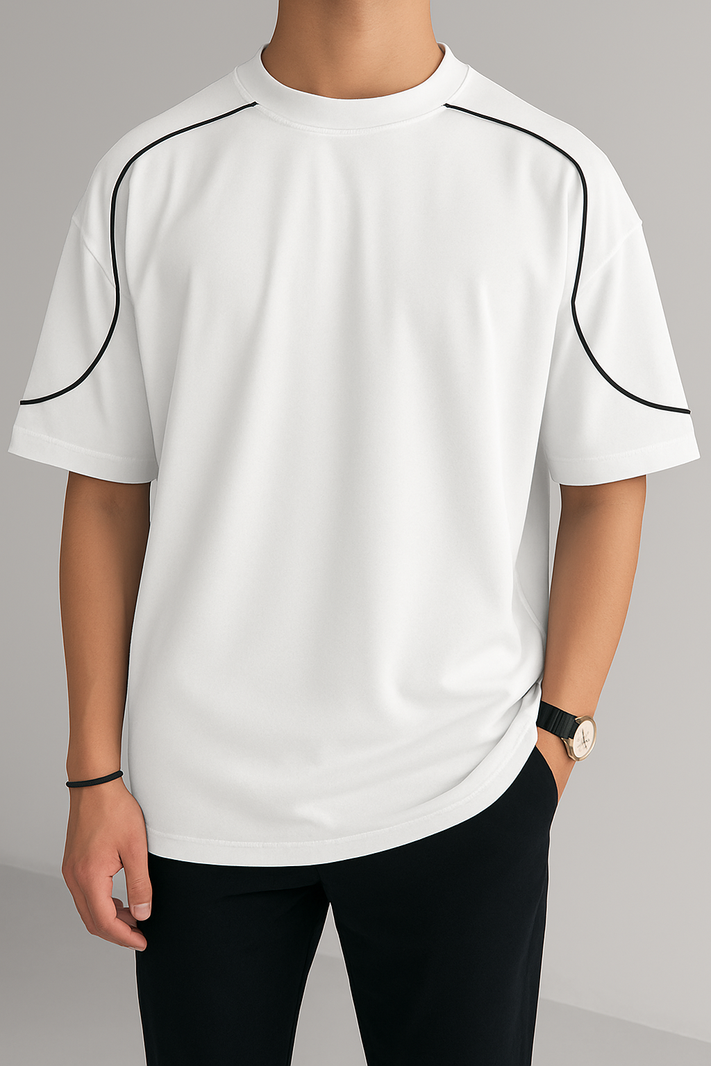 White Shadow Line Oversize T-Shirt