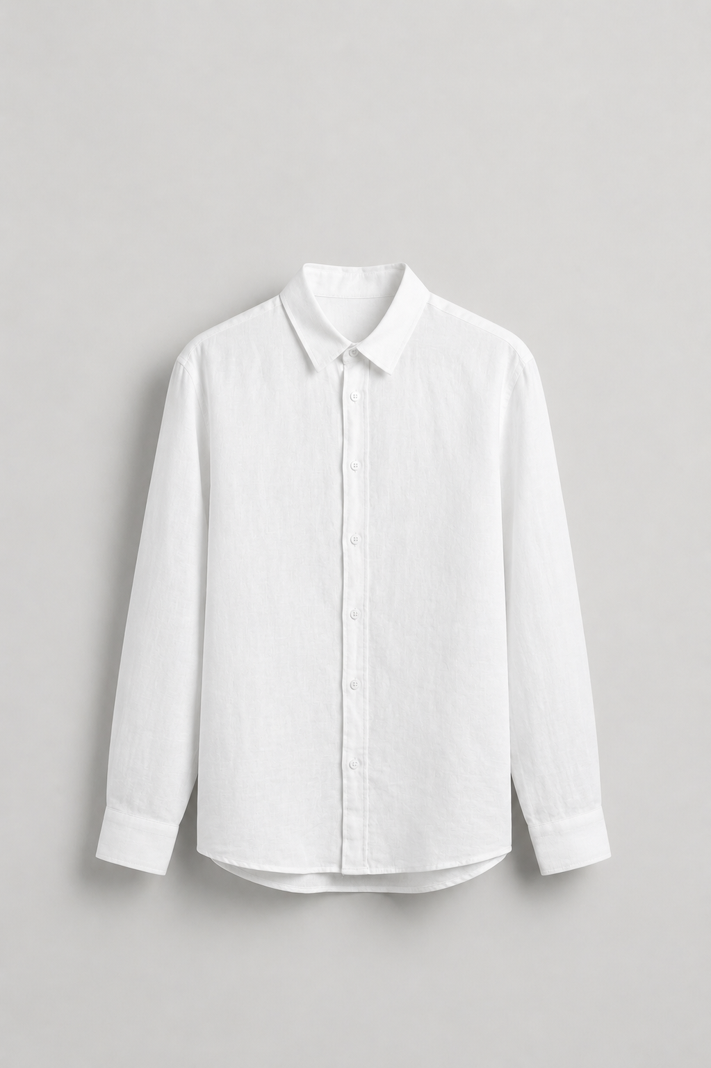 Long-Sleeve Linen Shirt Off-White