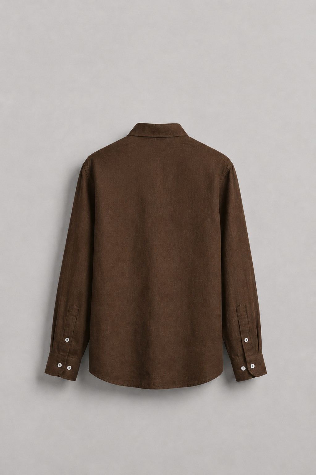 Long-Sleeve  Linen Shirt Brown