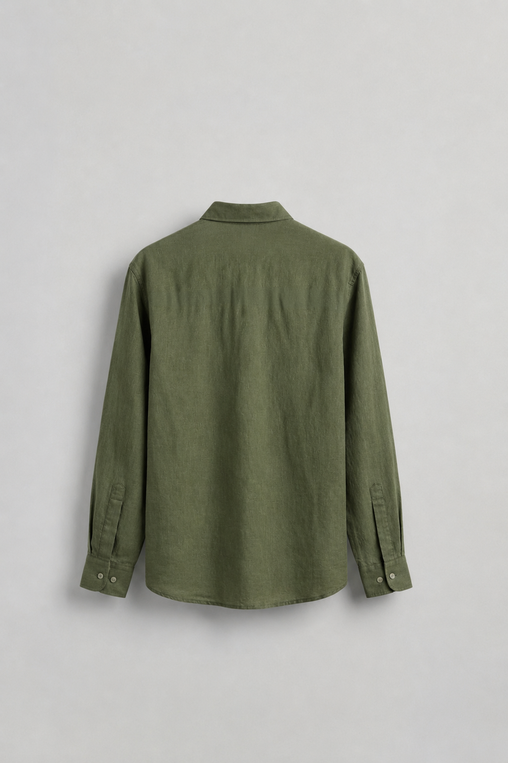 Long-Sleeve Linen Shirt Army Green