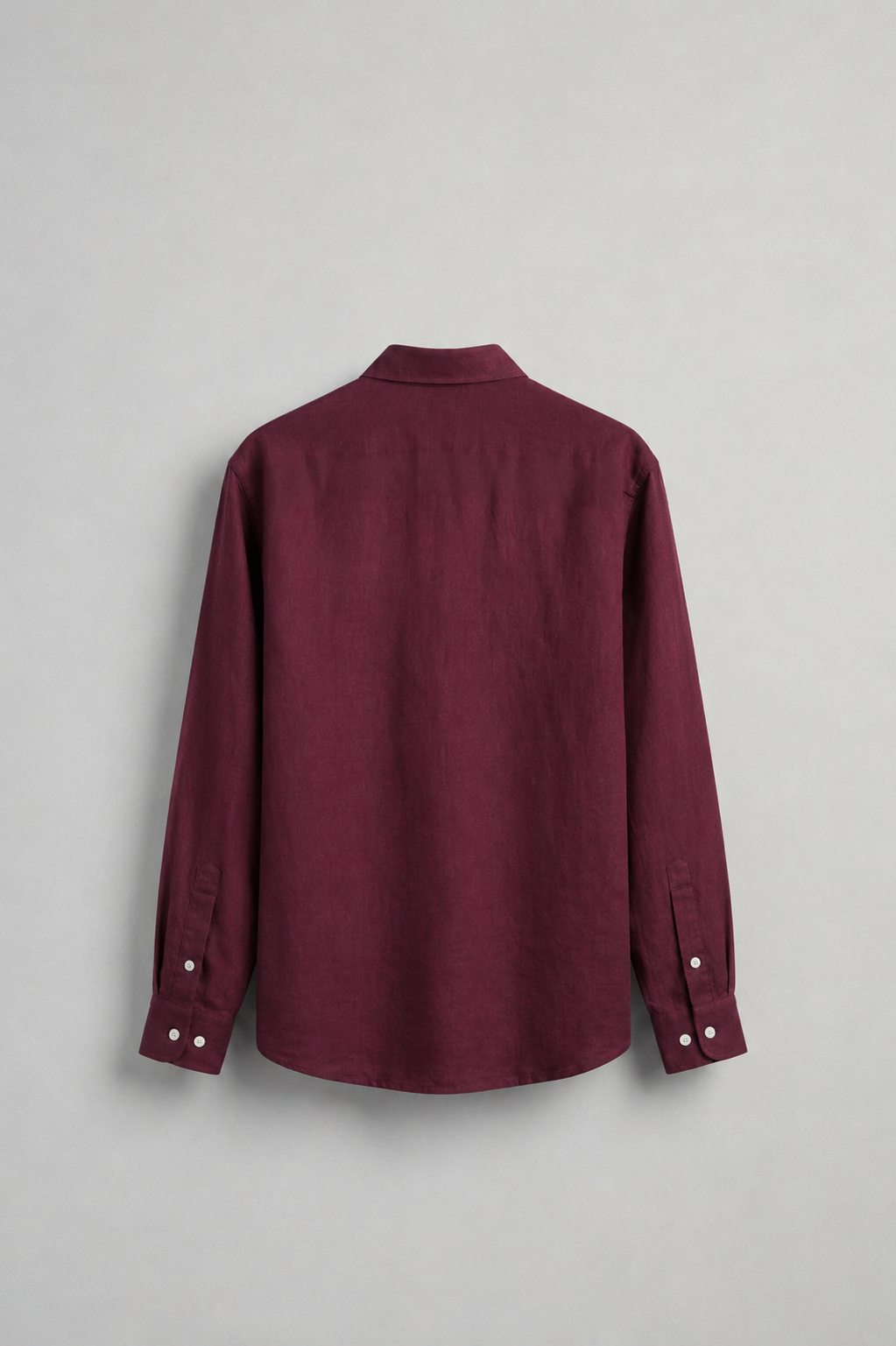 Long-Sleeve Linen Shirt Burgundy