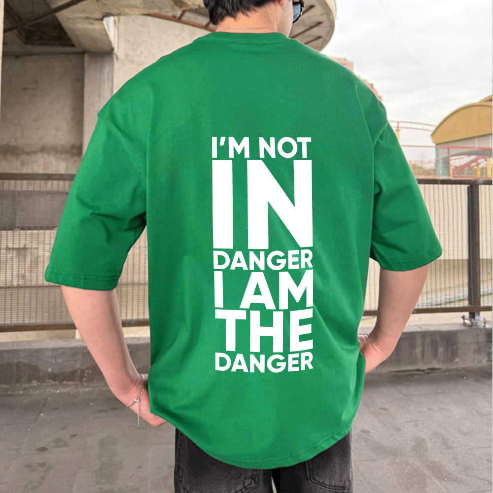 Green "Danger" Printed Over size T-Shirt