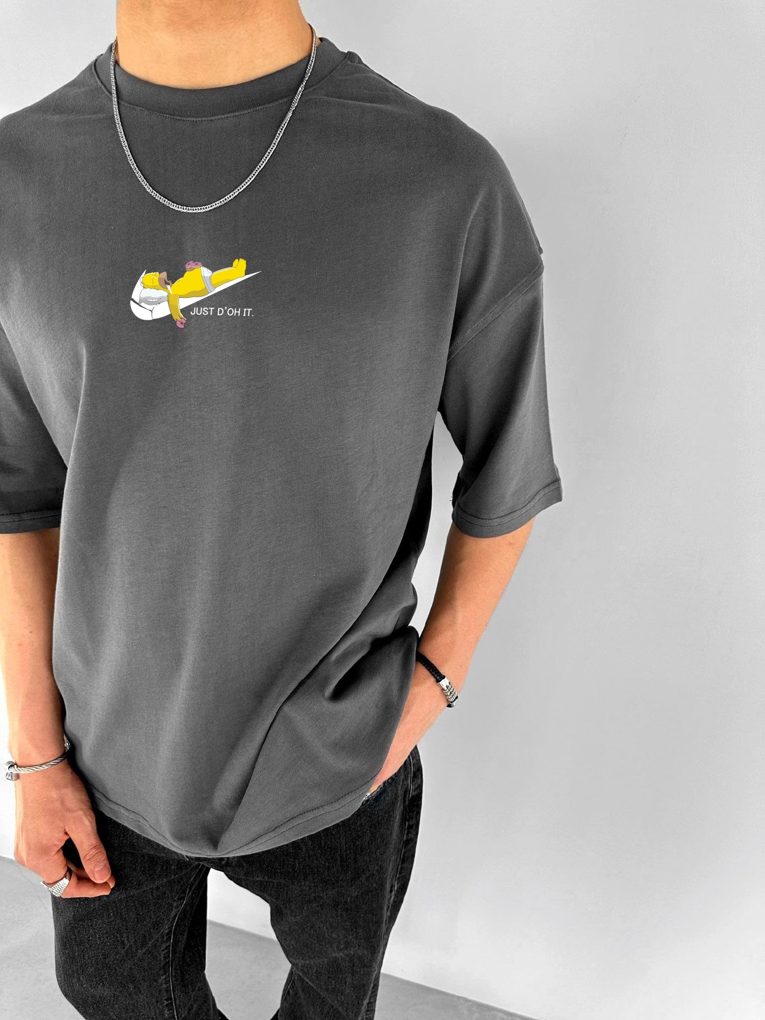 Smoke "Do it" Printed Over size T-Shirt