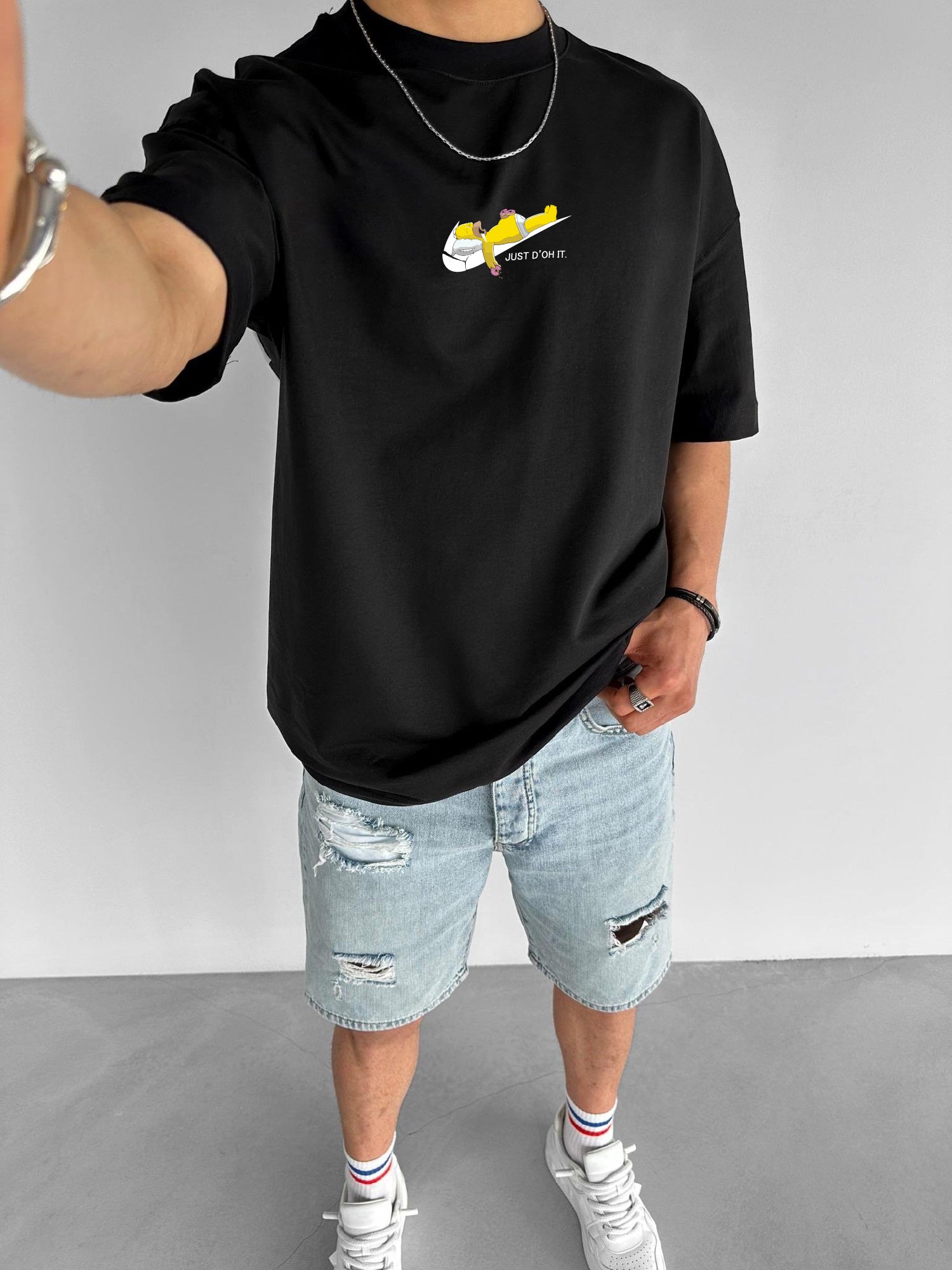 Black "Do it" Printed Over size T-Shirt