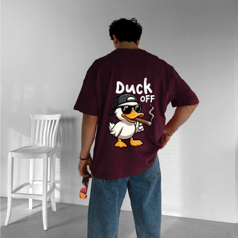 Purgendy "Duck Off" Printed Over size T-Shirt