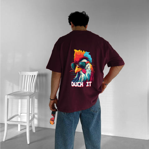Purgendy "Duck It" Printed Over size T-Shirt