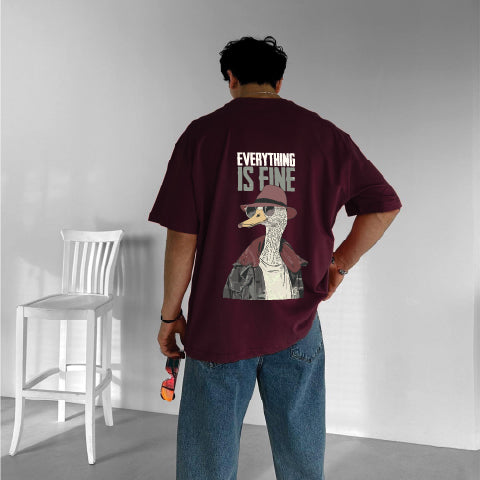 Purgendy "Fine" Printed Over size T-Shirt