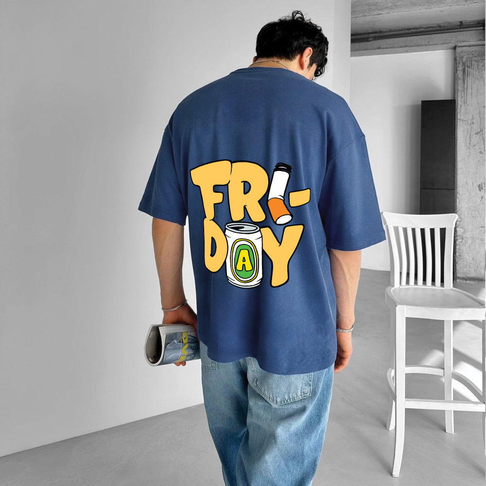 Petrol "Friday" Printed Over size T-Shirt