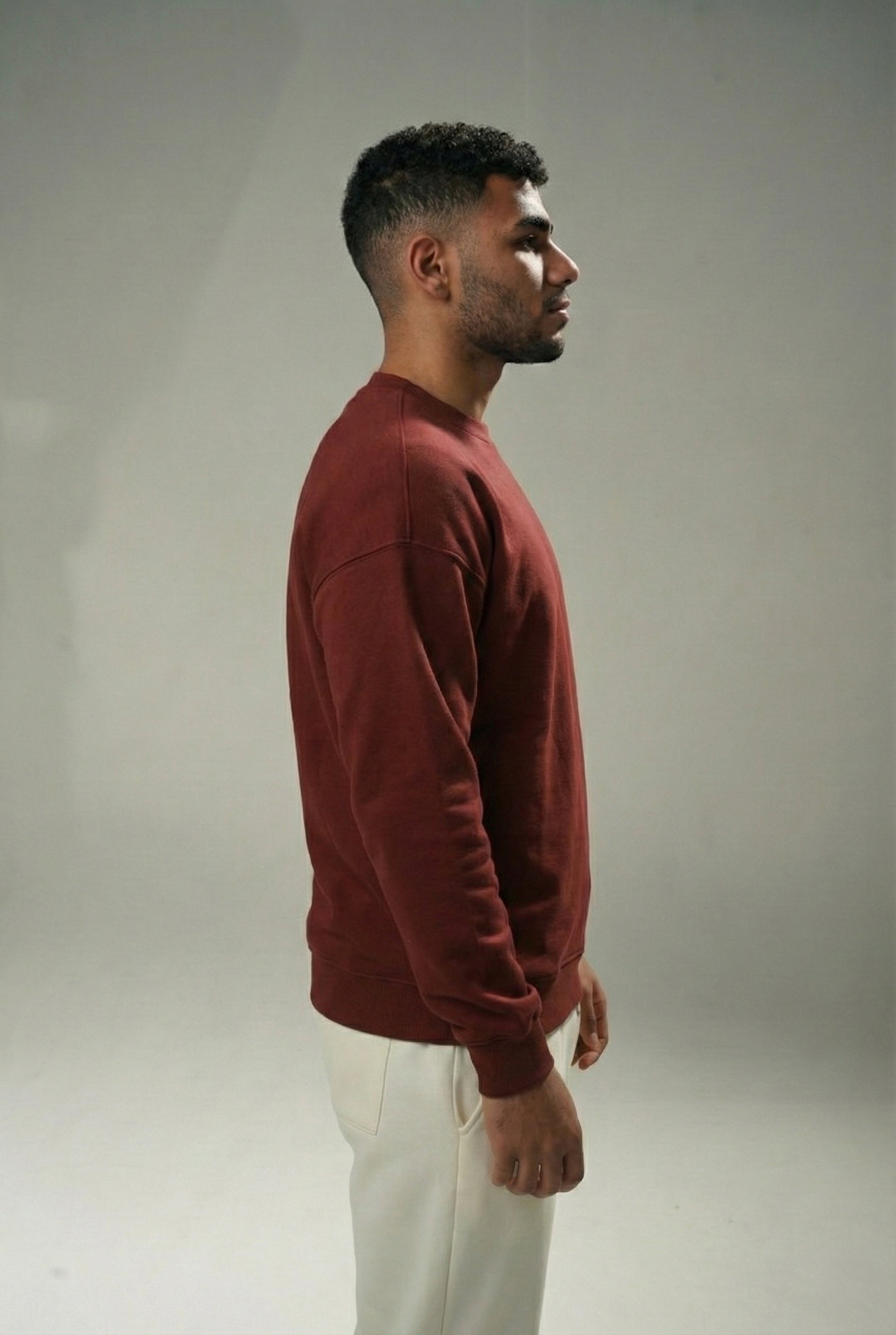 Burgundy "Duck OFF" Oversize Crew Neck Sweeter